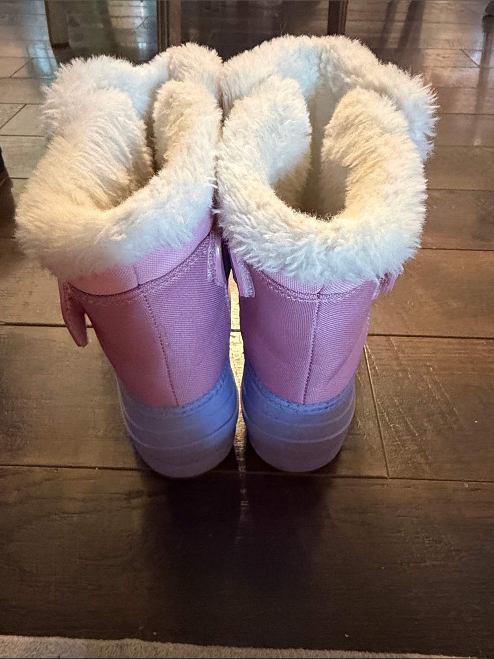 Cat & Jack Pink and Purple Kids Winter Snow Boots with Faux Fur Trim - Picture 4 of 5